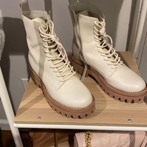 Dolce Vita white combat boots